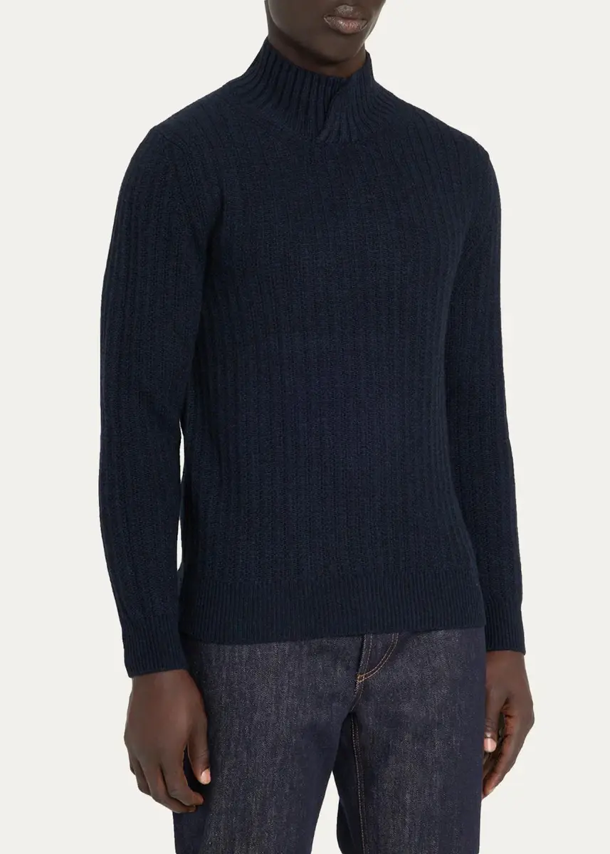Baldassari Men's Fontana Ribbed Cotton Sweater | Thumbnail 4