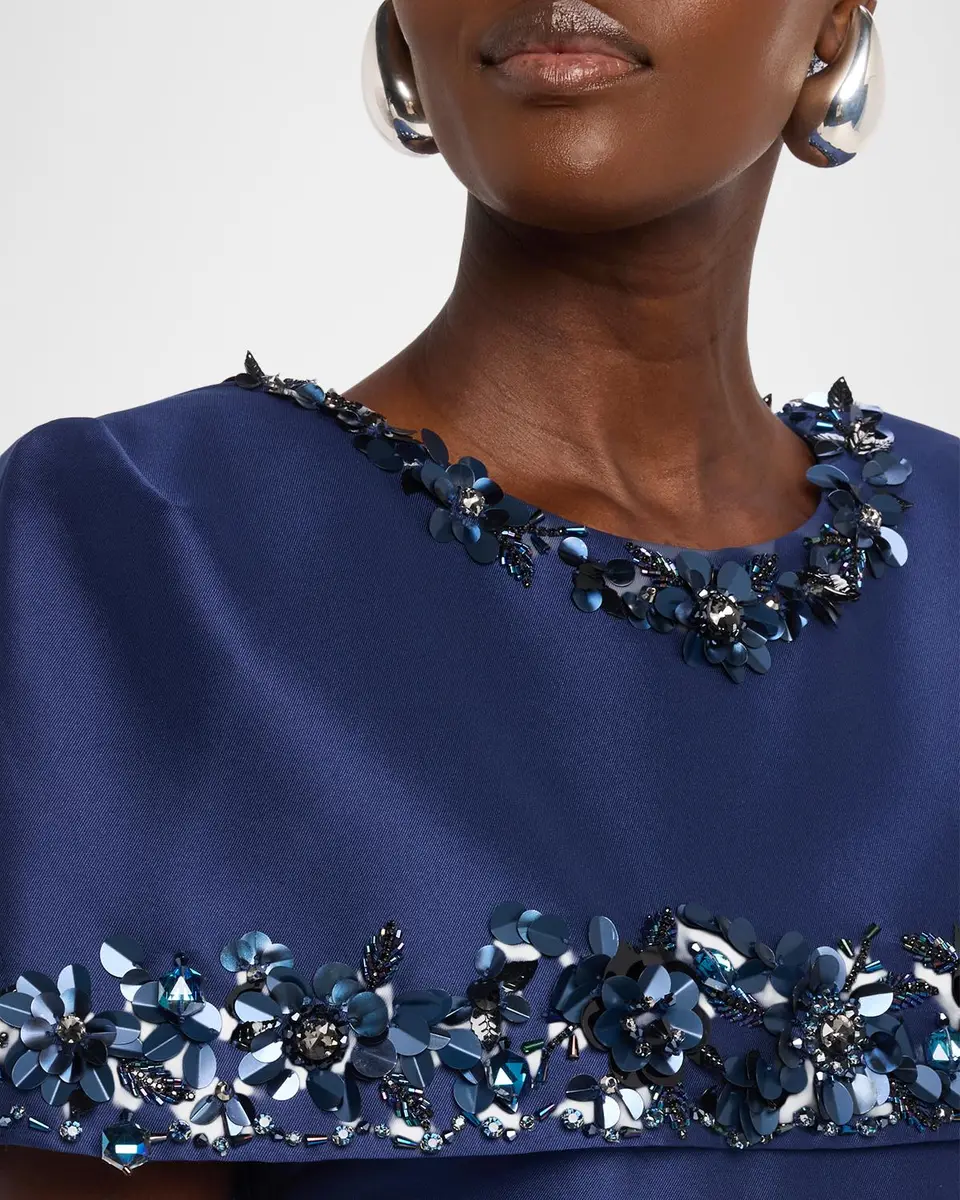 BADGLEY MISCHKA Mikado Capelet Midi Sheath Dress | Thumbnail 5 BADGLEY MISCHKA Mikado Capelet Midi Sheath Dress | Thumbnail 5