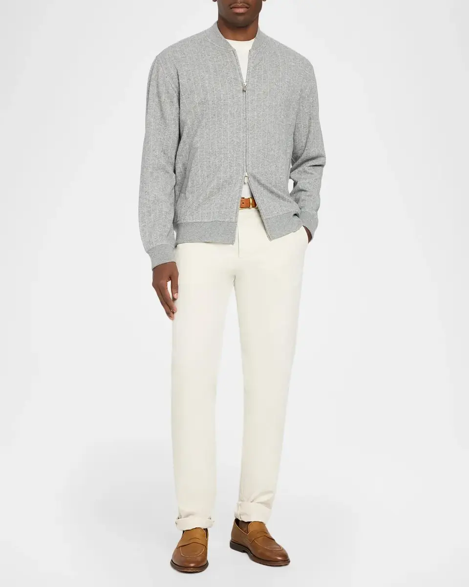 Brunello Cucinelli Men's Cotton-Blend Cardigan | Thumbnail 2 Brunello Cucinelli Men's Cotton-Blend Cardigan | Thumbnail 2