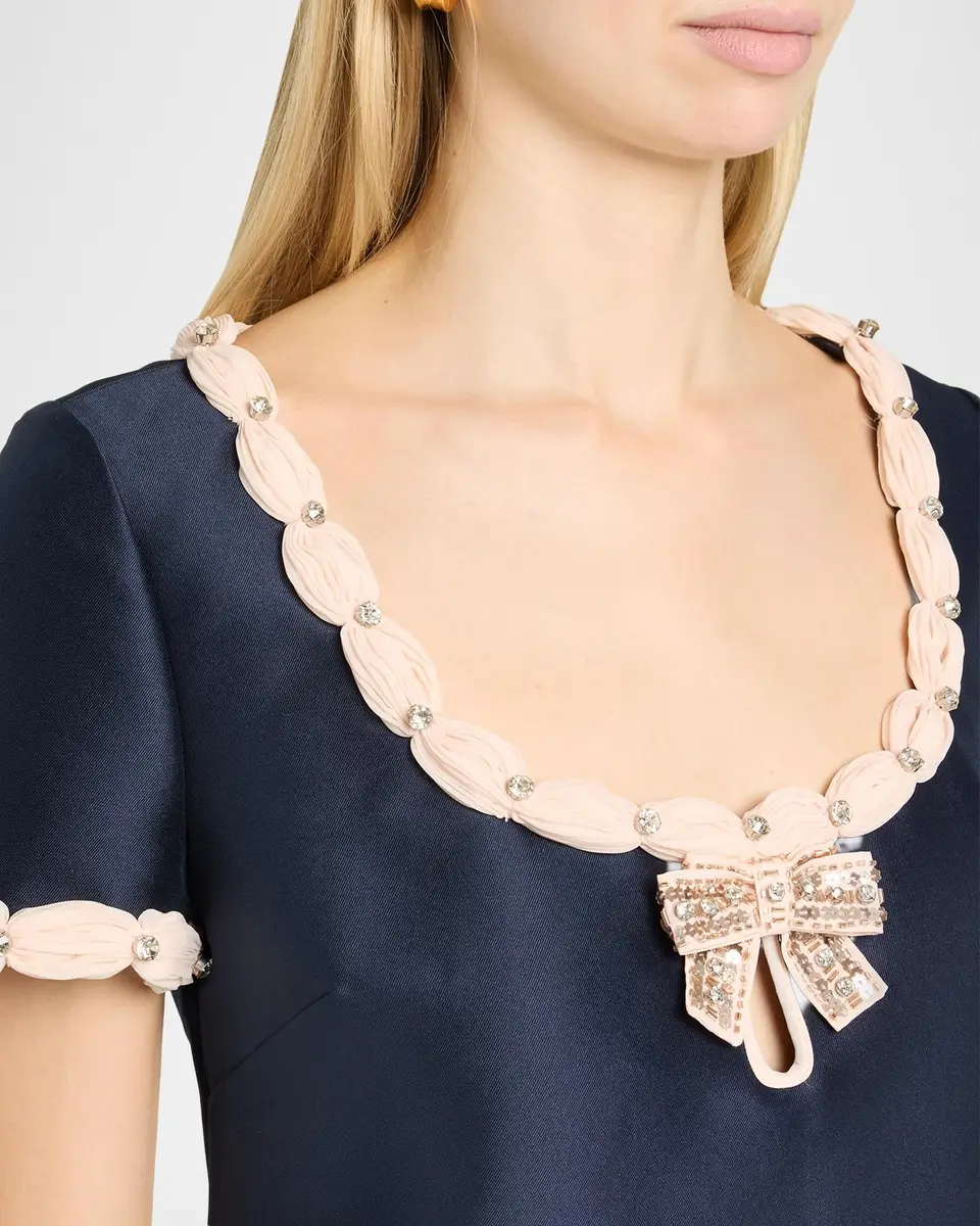 BADGLEY MISCHKA Contrast Bow Mikado Shift Cocktail Dress | Thumbnail 5