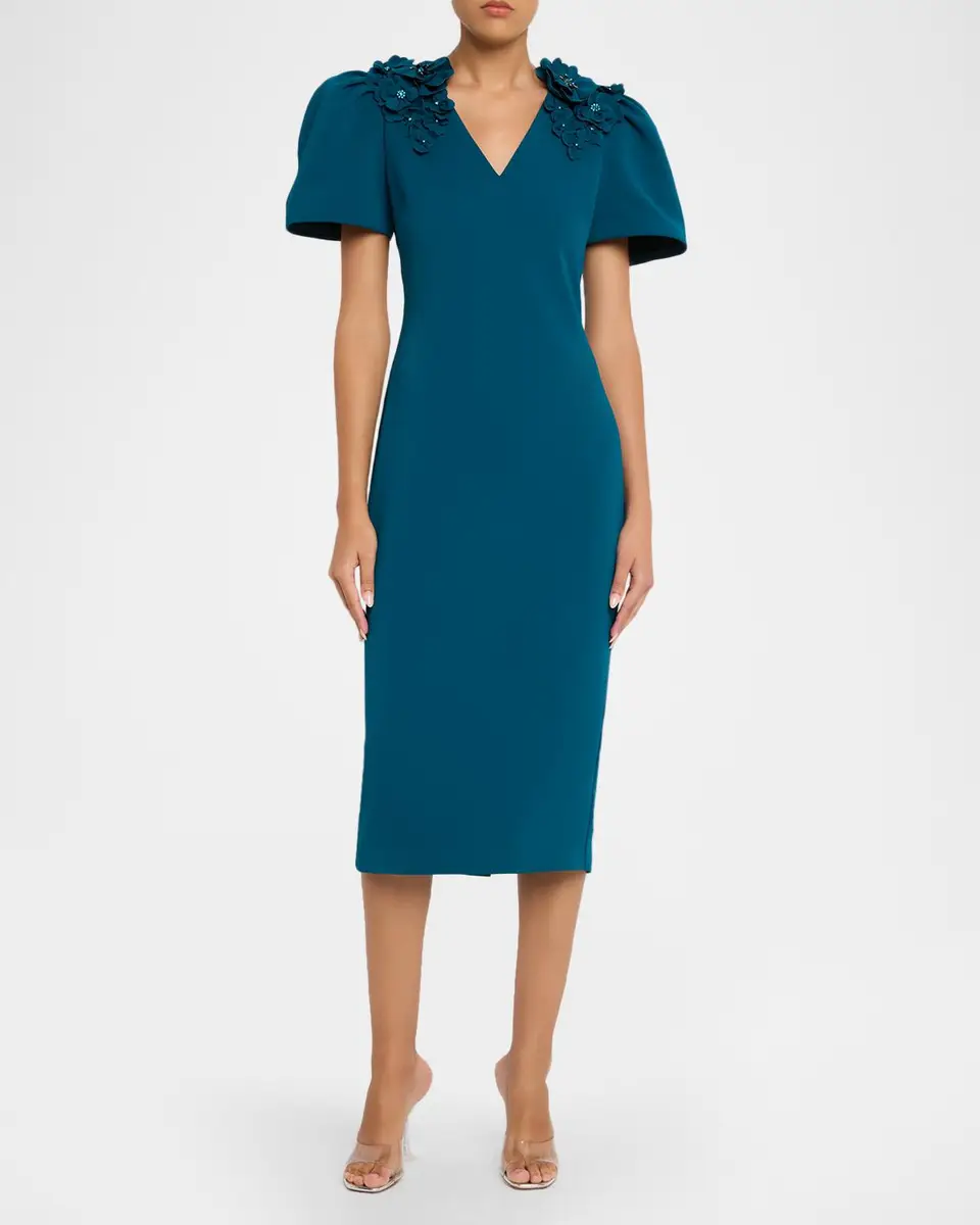 BADGLEY MISCHKA Floral Applique Bodycon Midi Dress | Thumbnail 2 BADGLEY MISCHKA Floral Applique Bodycon Midi Dress | Thumbnail 2