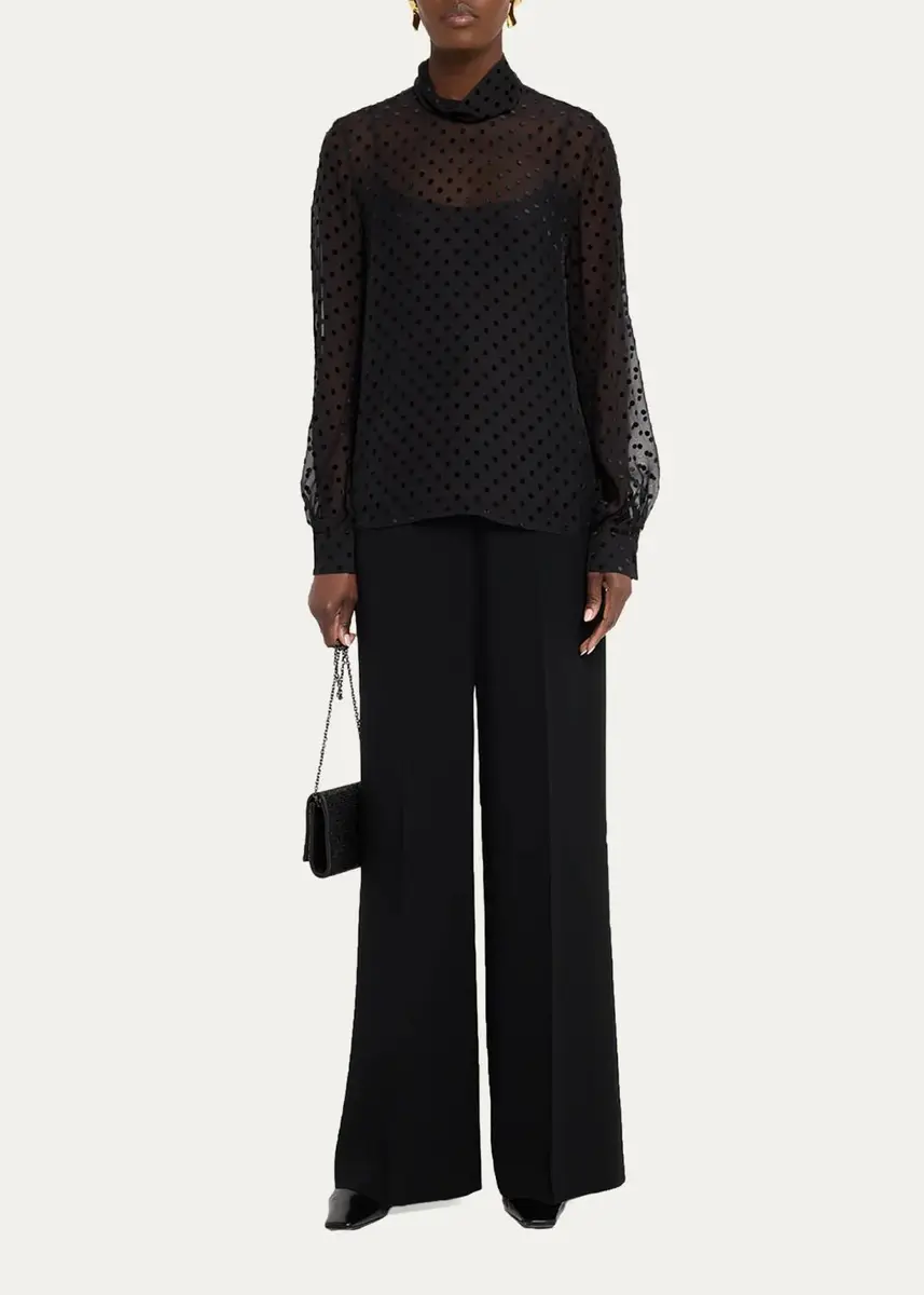 Lafayette 148 New York Polka Dot High-Neck Blouse | Thumbnail 2 Lafayette 148 New York Polka Dot High-Neck Blouse | Thumbnail 2