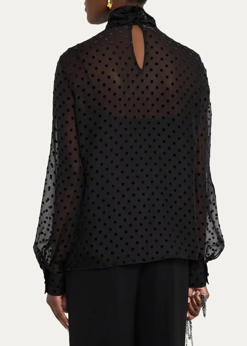 Lafayette 148 New York Polka Dot High-Neck Blouse | Thumbnail 3 Lafayette 148 New York Polka Dot High-Neck Blouse | Thumbnail 3