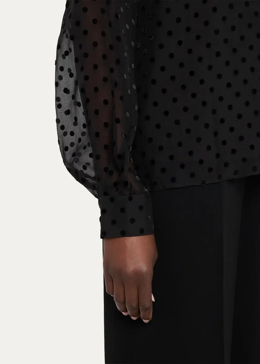Lafayette 148 New York Polka Dot High-Neck Blouse | Thumbnail 5 Lafayette 148 New York Polka Dot High-Neck Blouse | Thumbnail 5