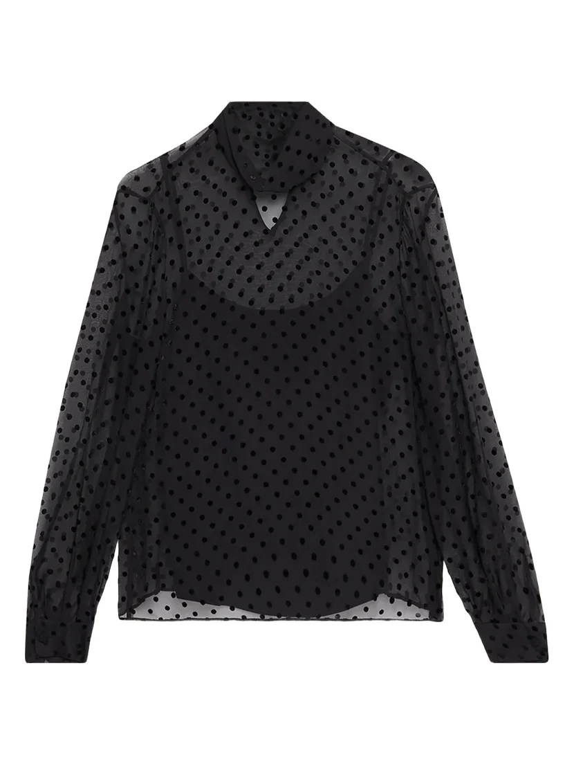 Polka Dot High-Neck Blouse Polka Dot High-Neck Blouse