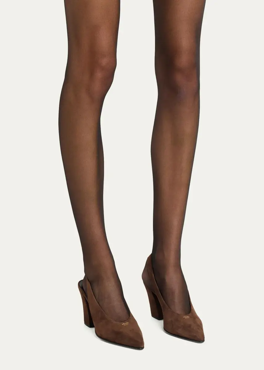 Prada 85mm Suede Slingback Pumps | Thumbnail 2 Prada 85mm Suede Slingback Pumps | Thumbnail 2