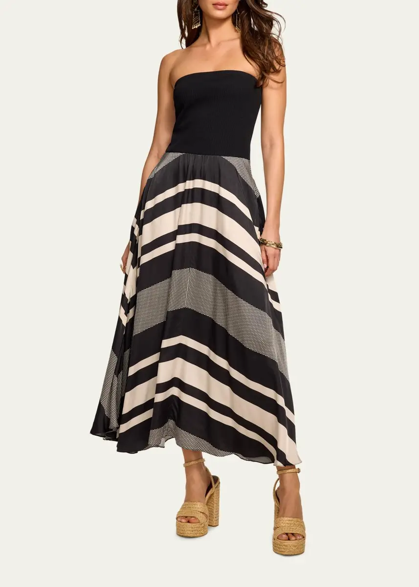 Ramy Brook Oakley Striped A-Line Midi Dress | Thumbnail 2 Ramy Brook Oakley Striped A-Line Midi Dress | Thumbnail 2