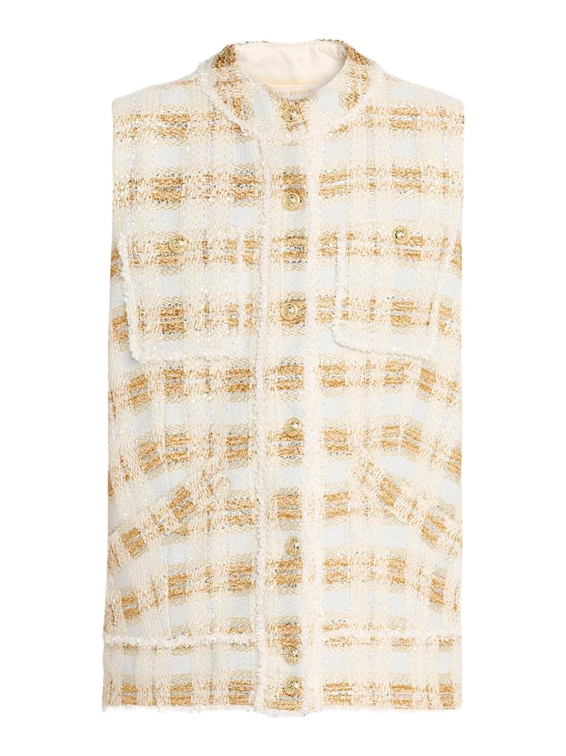 Ramy Brook Violet Tweed Longline Vest