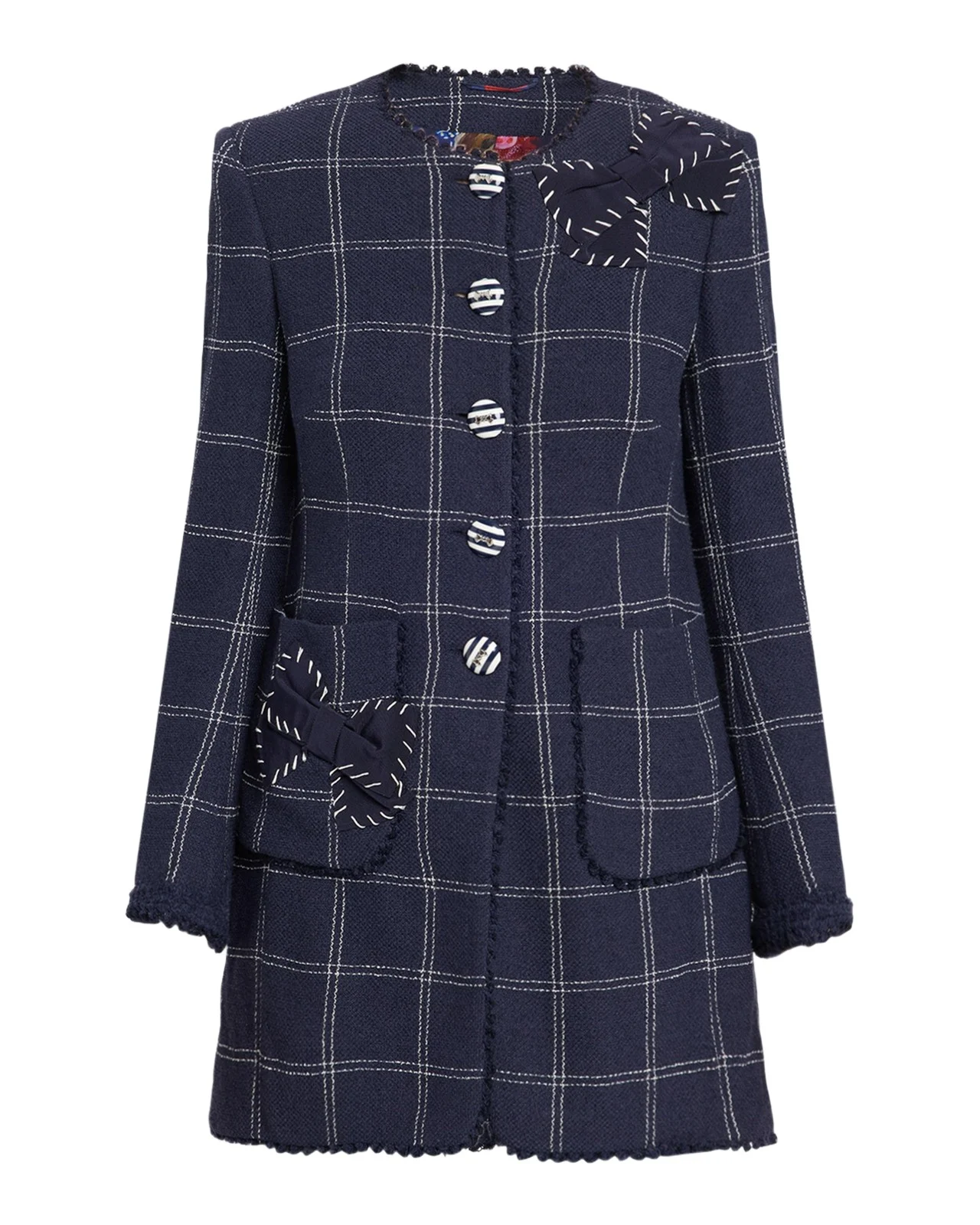 Windowpane Long jacket