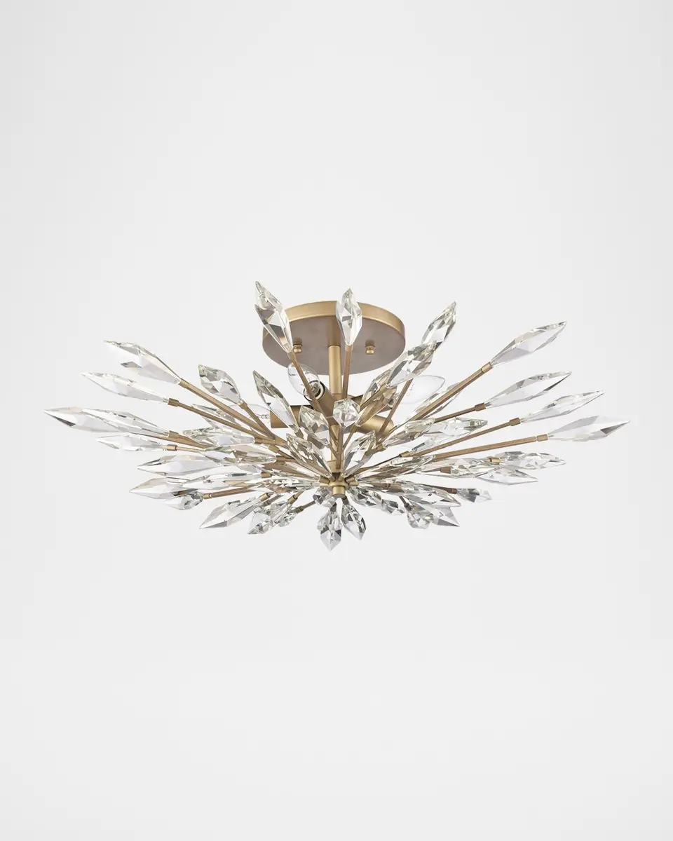 Arabela Lighting Crystal Fusion 28" 5-Light Semi-Flush Mount | Thumbnail 3