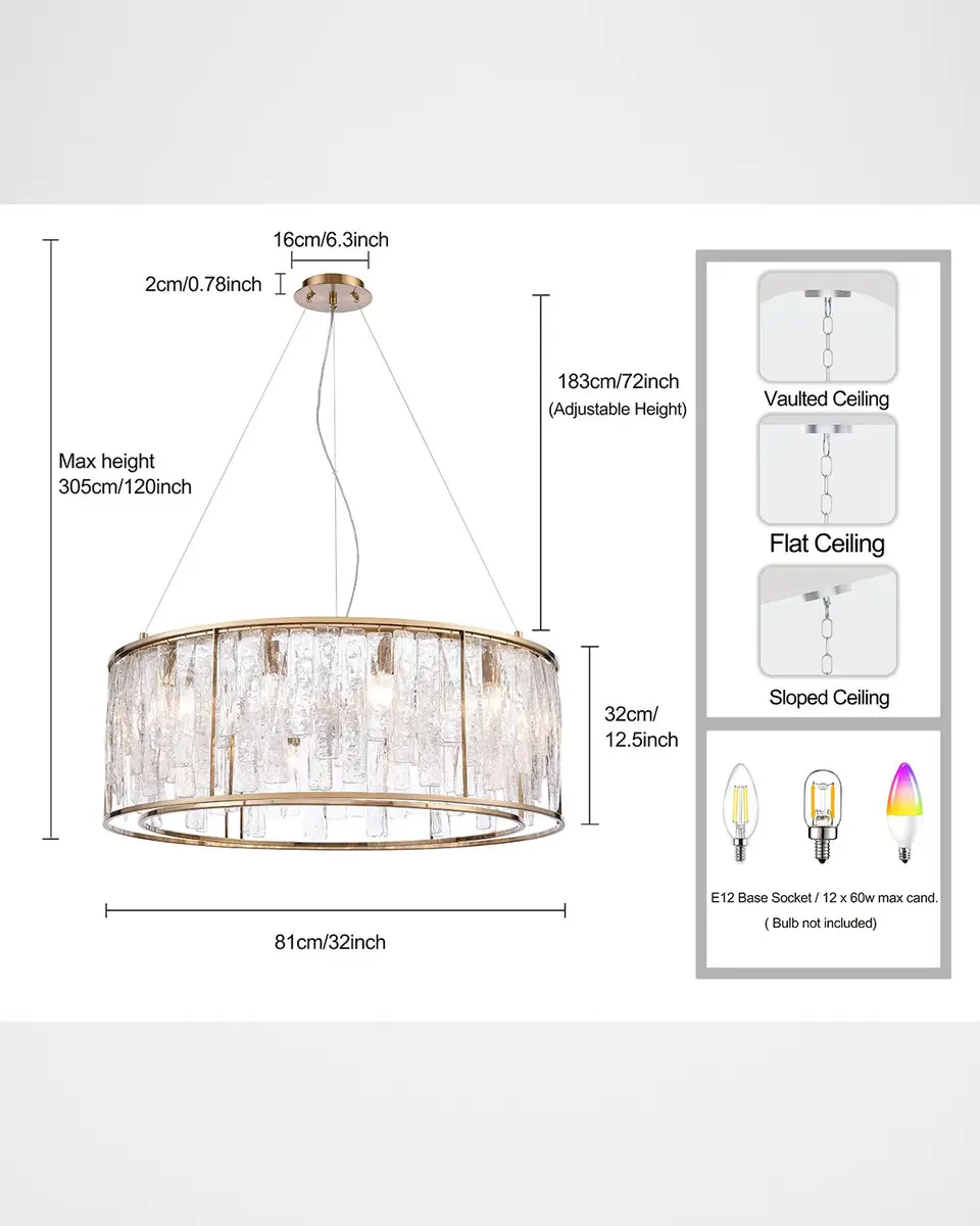 Arabela Lighting Boundaries 32" 12-Light Chandelier | Thumbnail 4 Arabela Lighting Boundaries 32" 12-Light Chandelier | Thumbnail 4