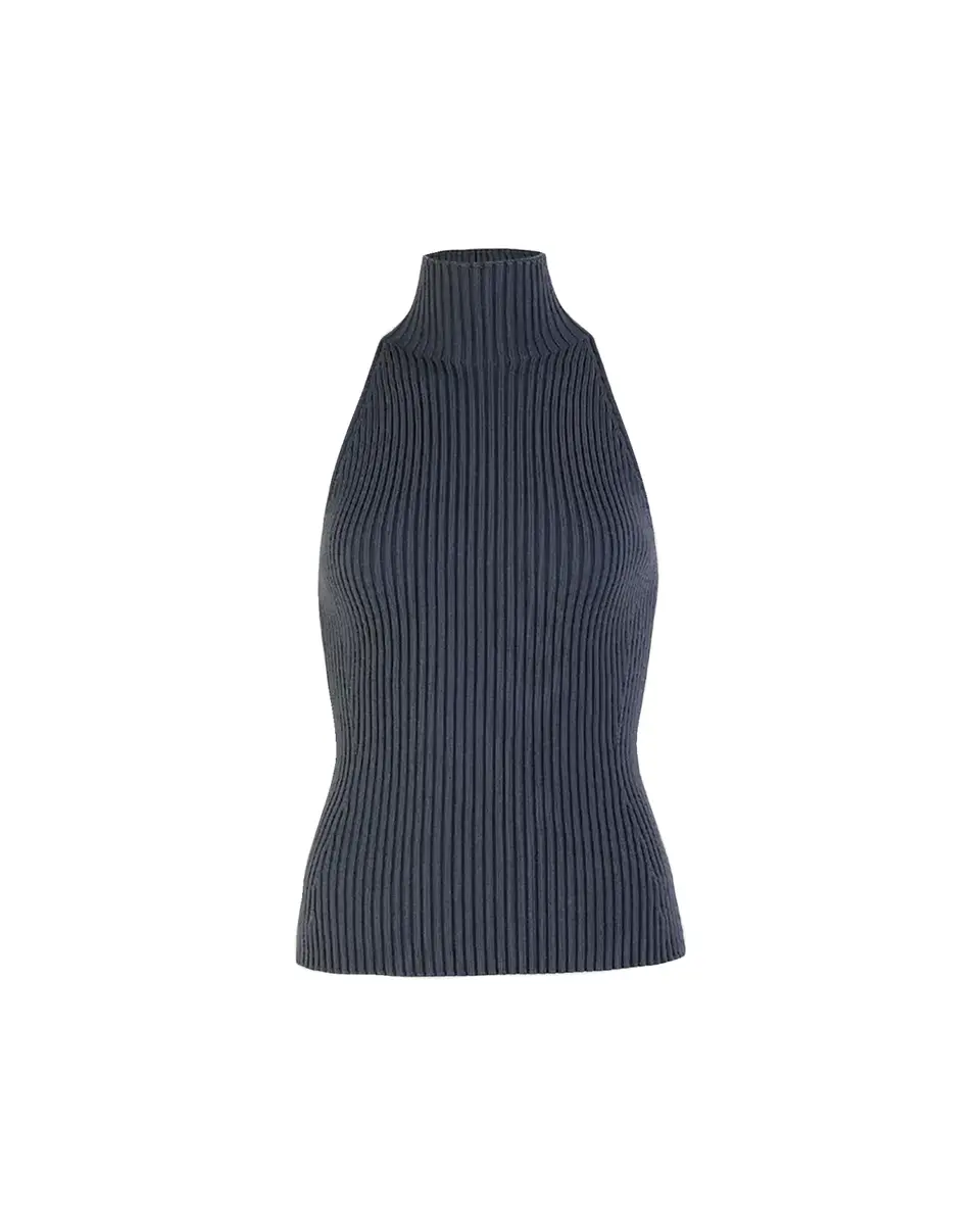 Alaïa Mock-Neck Wool-Blend Rib Halter Top | Thumbnail 2 Alaïa Mock-Neck Wool-Blend Rib Halter Top | Thumbnail 2