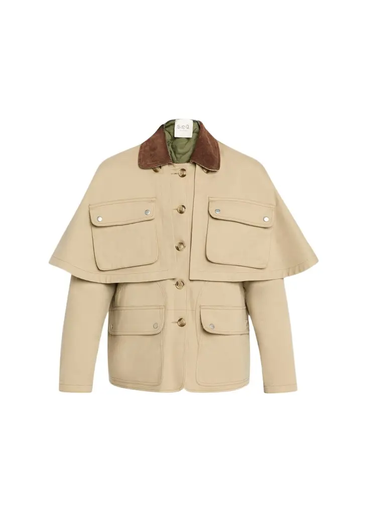 Sea Tristan Double-Layer Jacket with Cape