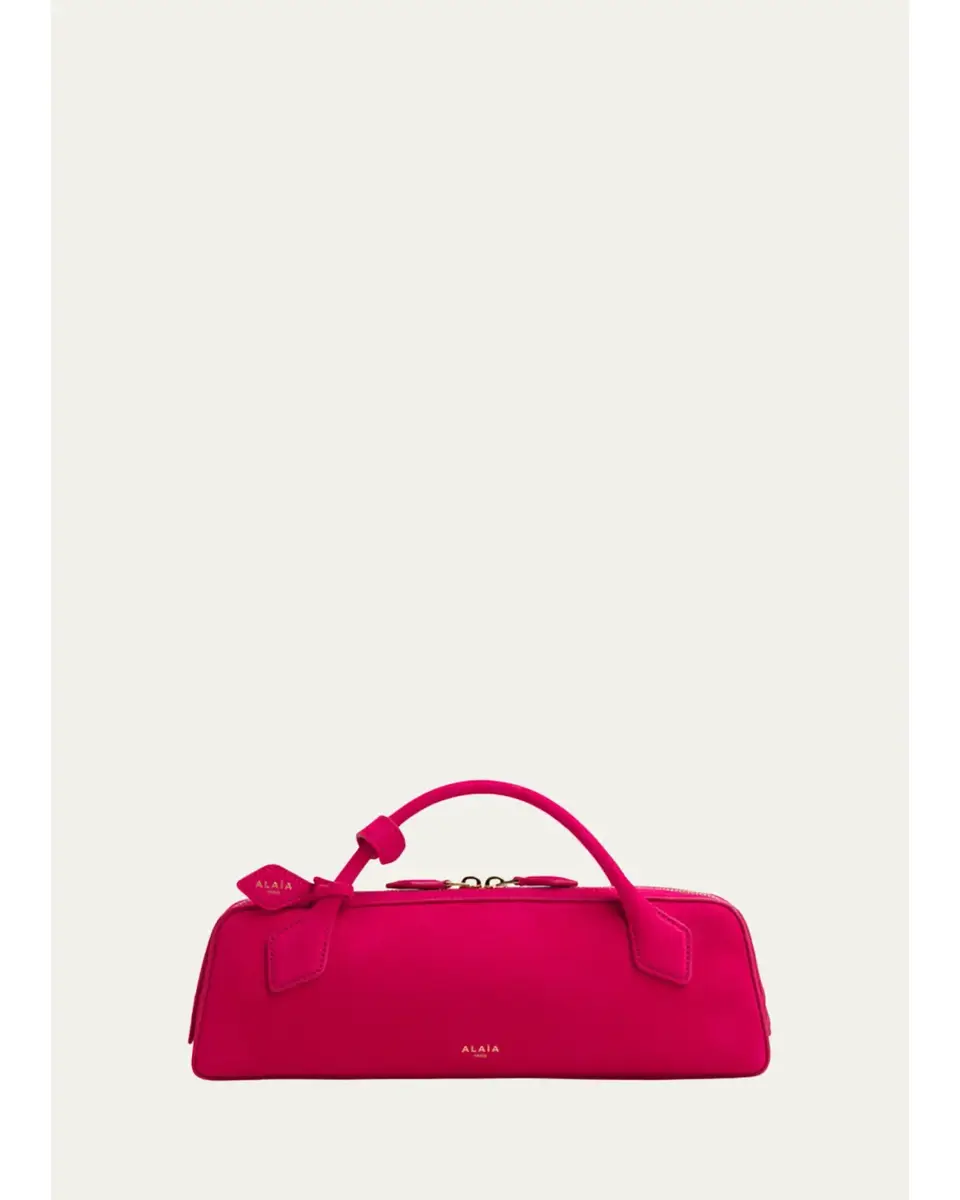 ALAÏA Teckel Top-Handle Bag in Suede and Leather | Thumbnail 2