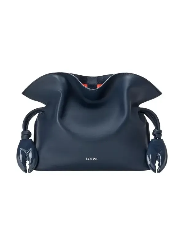Loewe Flamenco Leather Claw-Embellished Clutch Bag