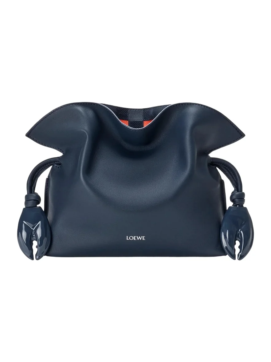 Loewe Flamenco Leather Claw-Embellished Clutch Bag