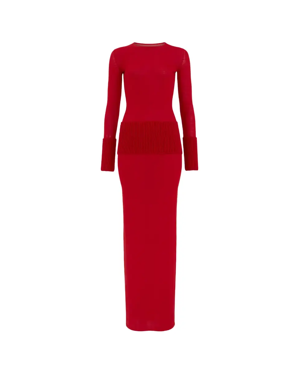 Alaïa Merino Wool Long-Sleeve Bodycon Maxi Dress | Thumbnail 2 Alaïa Merino Wool Long-Sleeve Bodycon Maxi Dress | Thumbnail 2