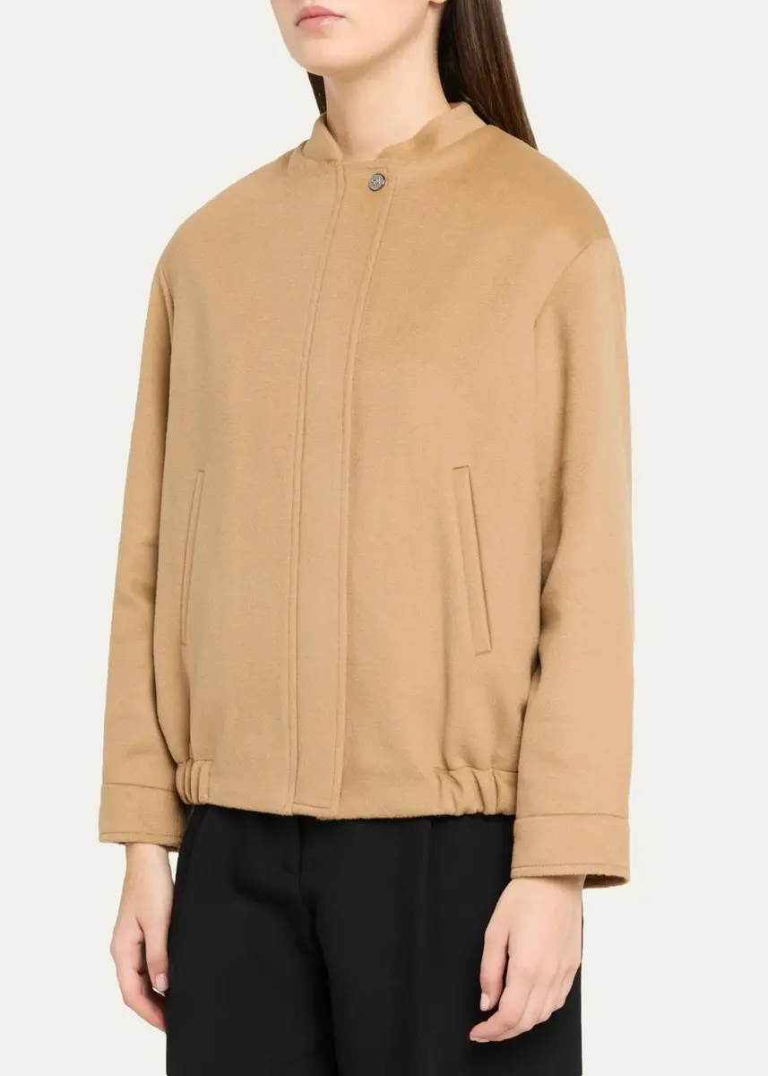 Cinzia Rocca Short Collarless Bomber Jacket | Thumbnail 4 Cinzia Rocca Short Collarless Bomber Jacket | Thumbnail 4
