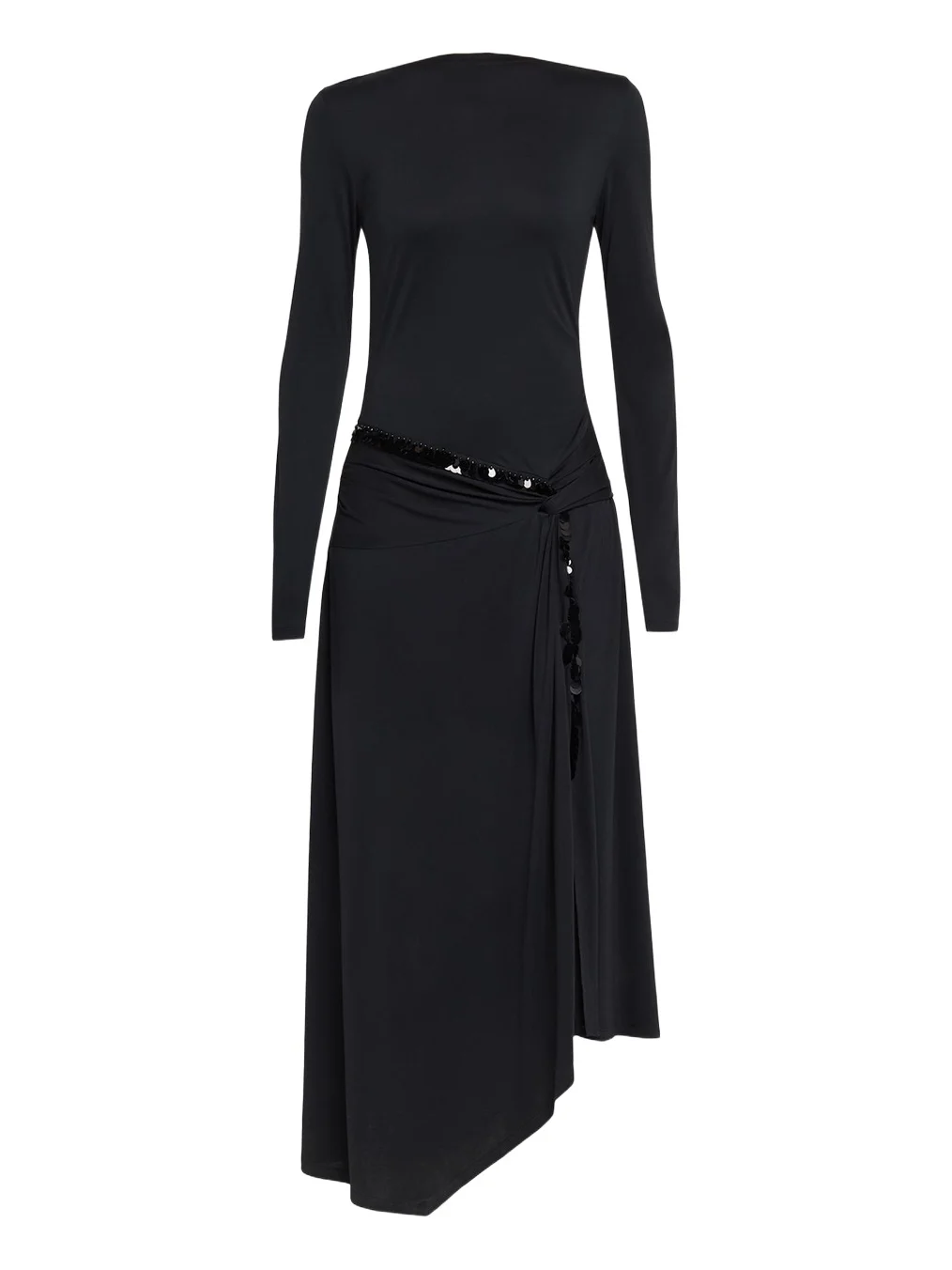 3.1 Phillip Lim Embellished Draped Long-Sleeve Maxi Dress
