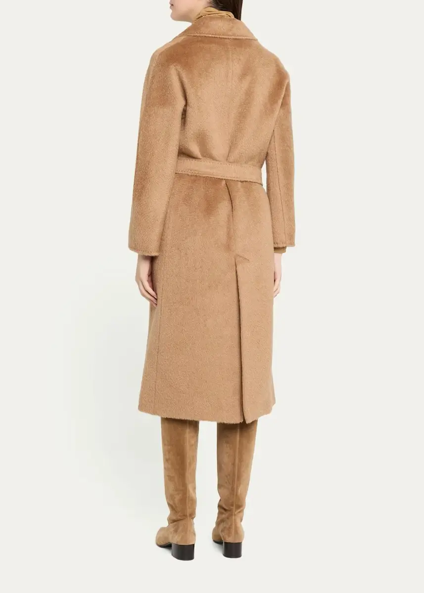 Cinzia Rocca Long Belted Notch-Collar Wool-Blend Coat | Thumbnail 3 Cinzia Rocca Long Belted Notch-Collar Wool-Blend Coat | Thumbnail 3