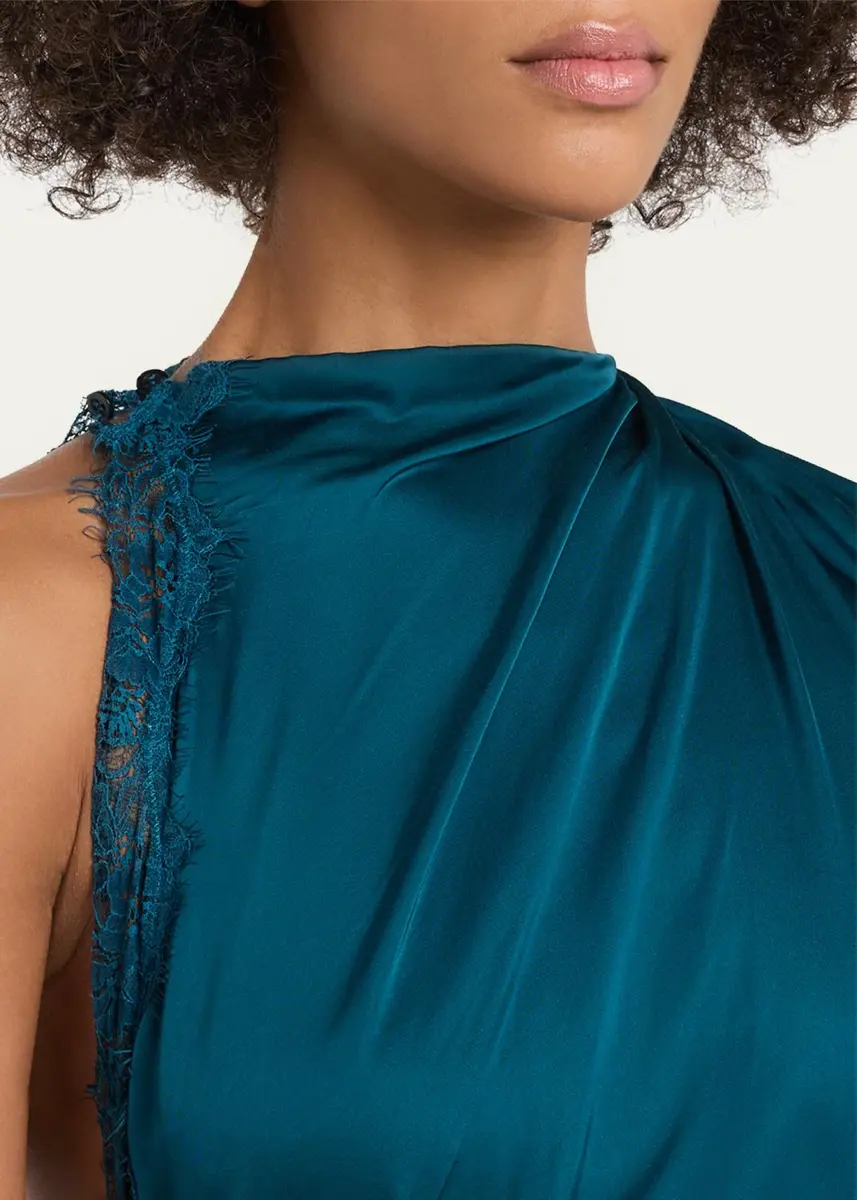 A.L.C. Miriam Draped Satin Lace Dress | Thumbnail 5 A.L.C. Miriam Draped Satin Lace Dress | Thumbnail 5