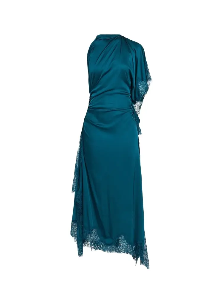 Miriam Draped Satin Lace Dress Miriam Draped Satin Lace Dress