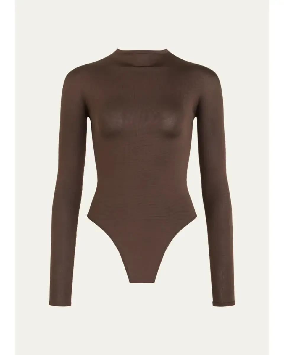 Alaïa Semi-Sheer Mock-Neck Bodysuit | Thumbnail 2