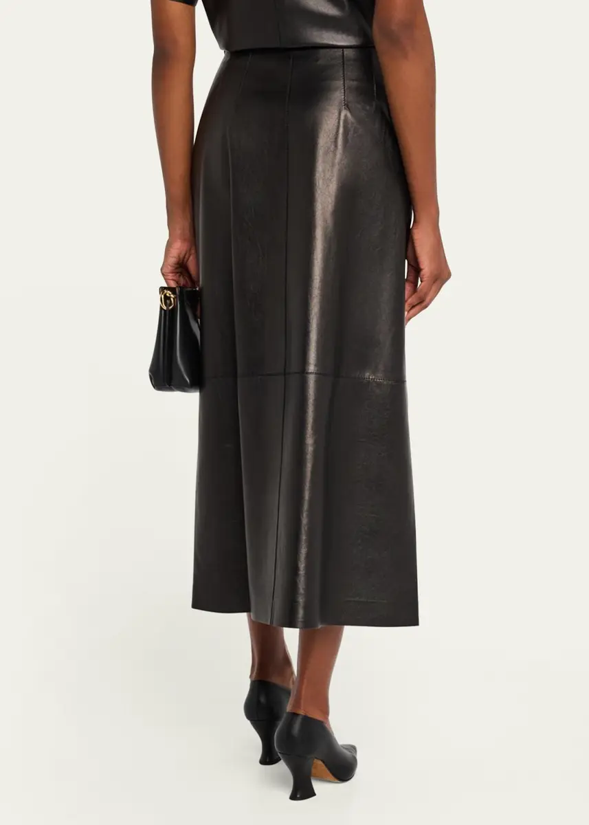 Lafayette 148 New York A-Line Leather Midi Skirt | Thumbnail 3 Lafayette 148 New York A-Line Leather Midi Skirt | Thumbnail 3