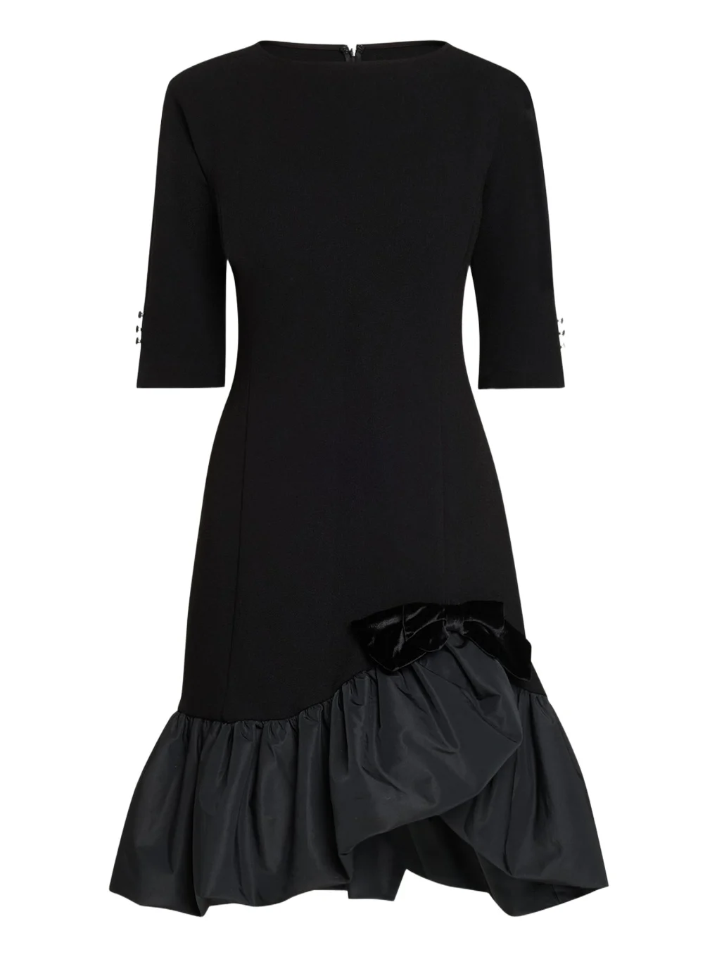 Taffeta Bubble-Hem Crepe Mini Dress Taffeta Bubble-Hem Crepe Mini Dress