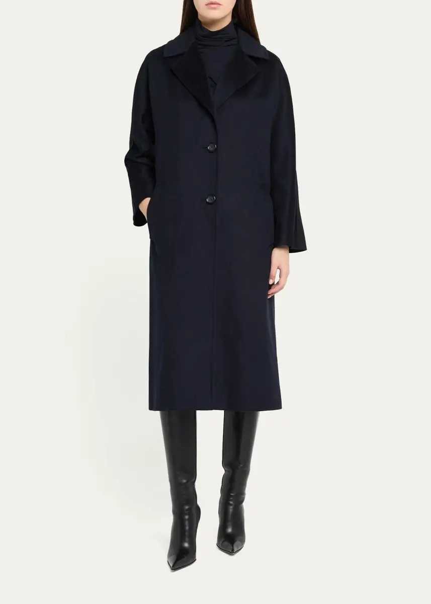 Cinzia Rocca Long Two-Button Notch-Collar Wool Coat | Thumbnail 2 Cinzia Rocca Long Two-Button Notch-Collar Wool Coat | Thumbnail 2