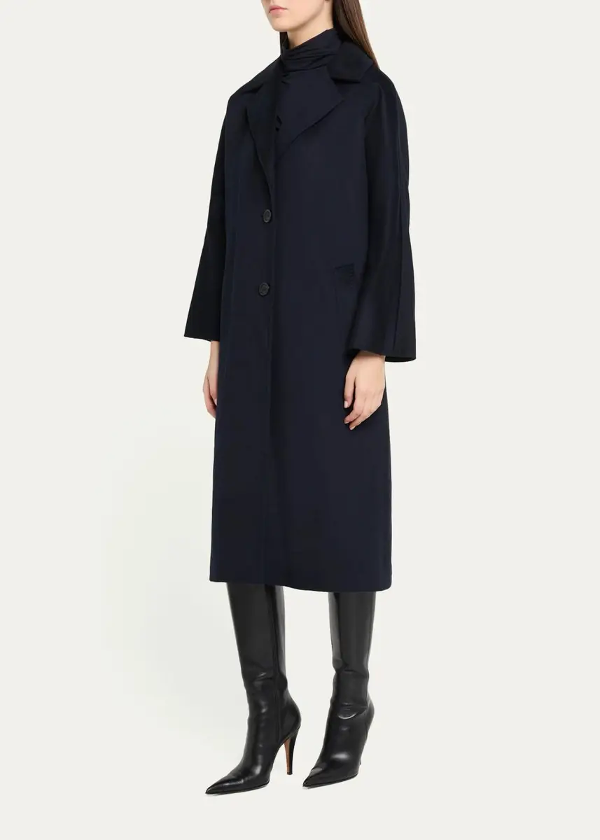 Cinzia Rocca Long Two-Button Notch-Collar Wool Coat | Thumbnail 4 Cinzia Rocca Long Two-Button Notch-Collar Wool Coat | Thumbnail 4