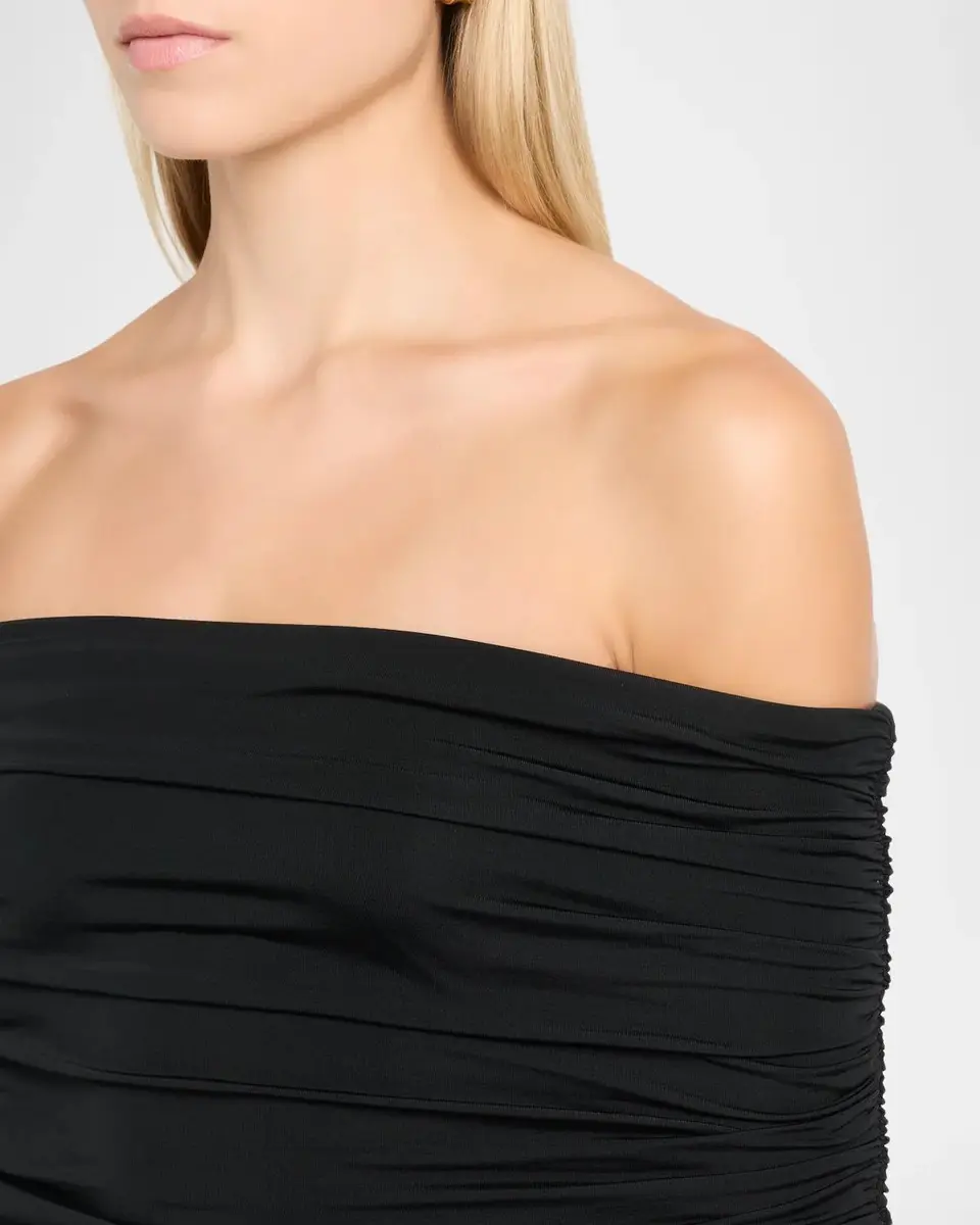 Lapointe Off-The-Shoulder Ruched Jersey Long-Sleeve Maxi Dress | Thumbnail 5 Lapointe Off-The-Shoulder Ruched Jersey Long-Sleeve Maxi Dress | Thumbnail 5