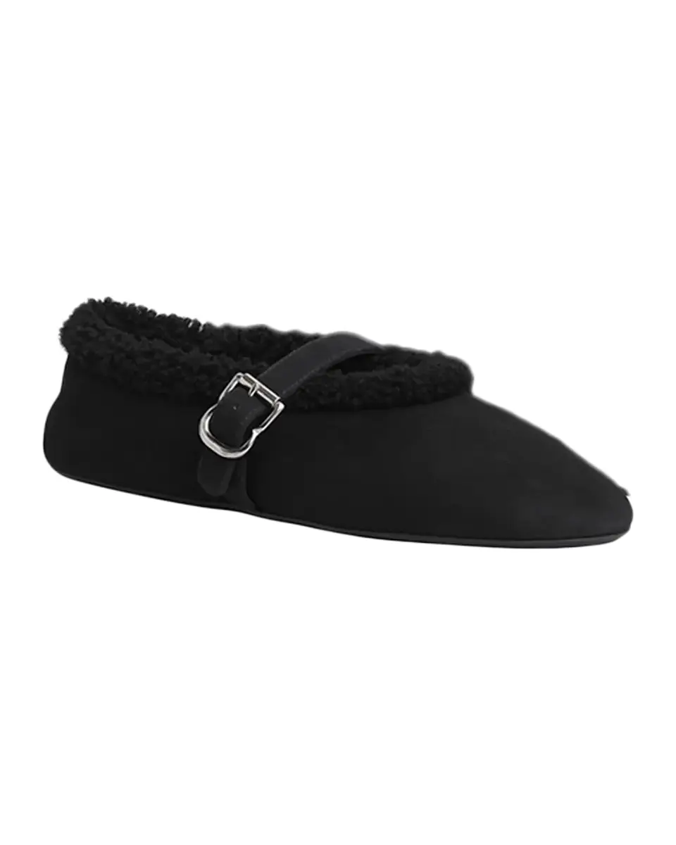 Alaïa Merino Suede Shearling Mary Jane Ballerina Flats | Thumbnail 2