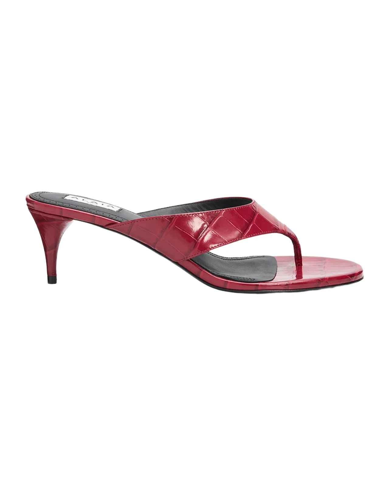 55mm Infradito Croc-Embossed Leather Thong Sandals