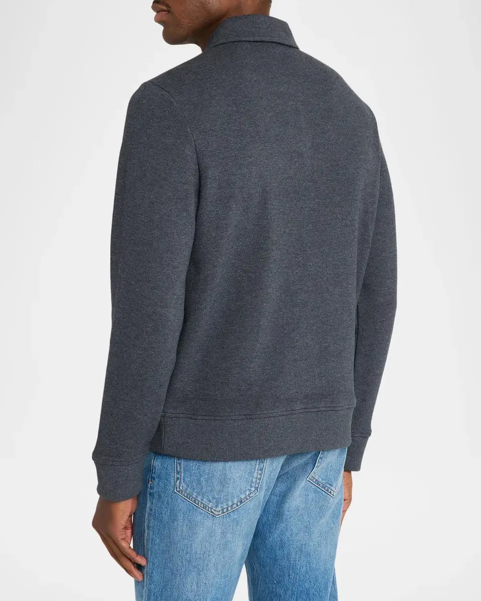 Vince Men's Pique Half-Zip Polo Sweater | Thumbnail 3 Vince Men's Pique Half-Zip Polo Sweater | Thumbnail 3