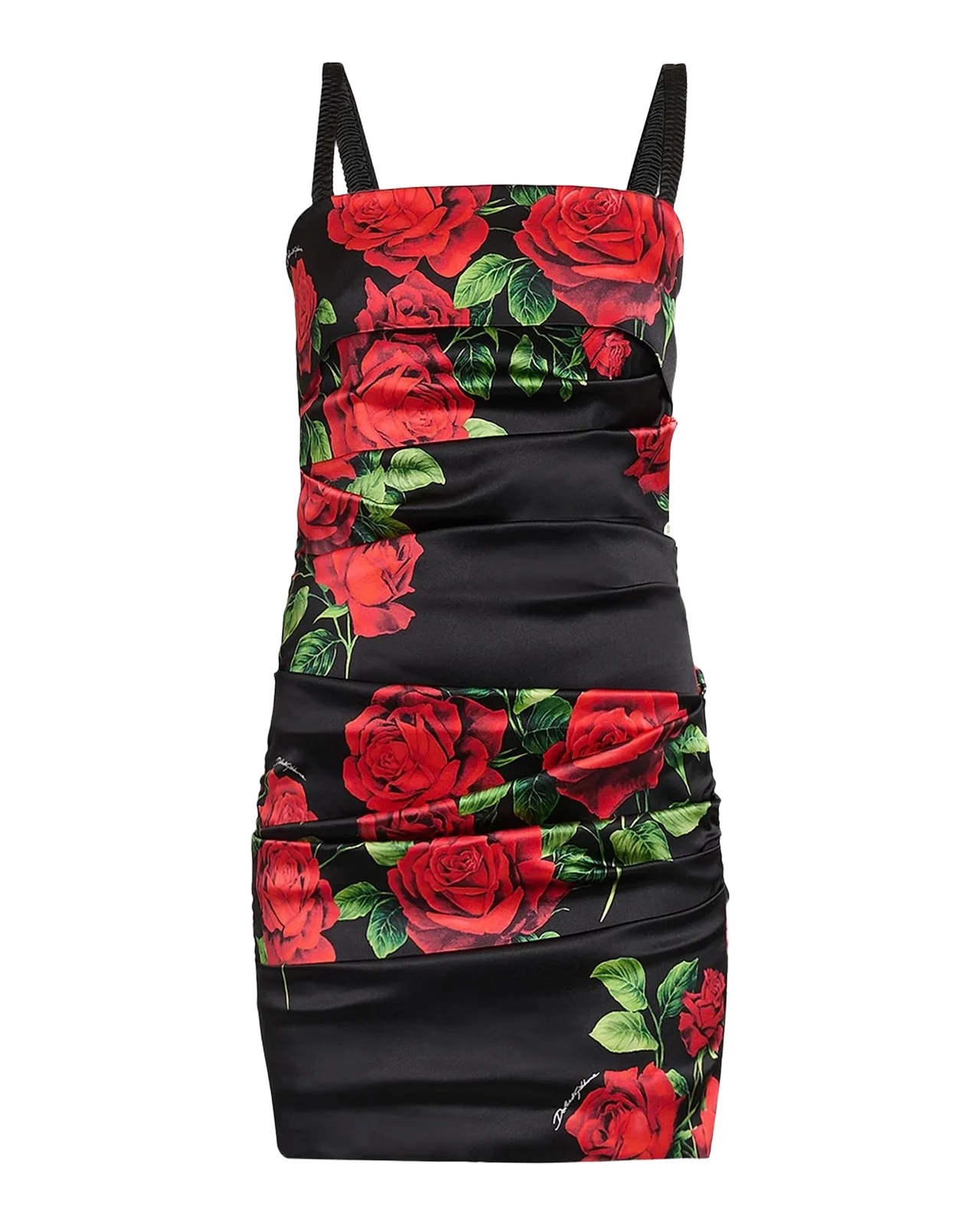 Dolce & Gabbana Floral Stretch-Silk Ruched Minidress