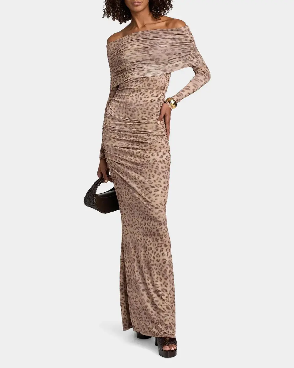 Lapointe Printed Jersey Off-The-Shoulder Maxi Dress | Thumbnail 2 Lapointe Printed Jersey Off-The-Shoulder Maxi Dress | Thumbnail 2