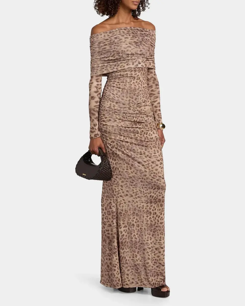 Lapointe Printed Jersey Off-The-Shoulder Maxi Dress | Thumbnail 7 Lapointe Printed Jersey Off-The-Shoulder Maxi Dress | Thumbnail 7