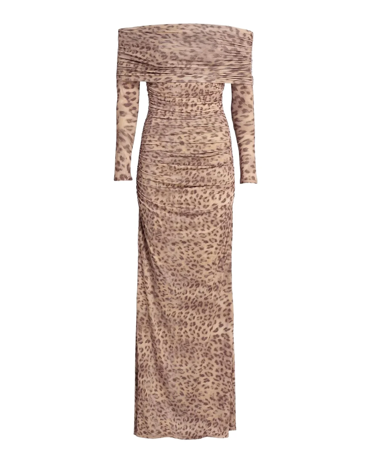 Printed Jersey Off-The-Shoulder Maxi Dress