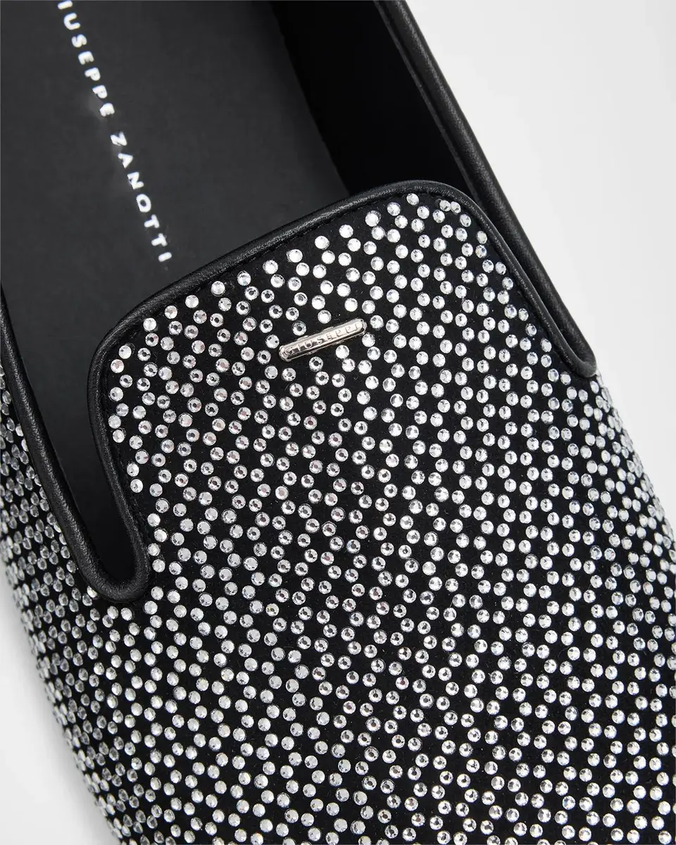 Giuseppe Zanotti Men's Suede Crystal-Embellished Loafers | Thumbnail 3 Giuseppe Zanotti Men's Suede Crystal-Embellished Loafers | Thumbnail 3