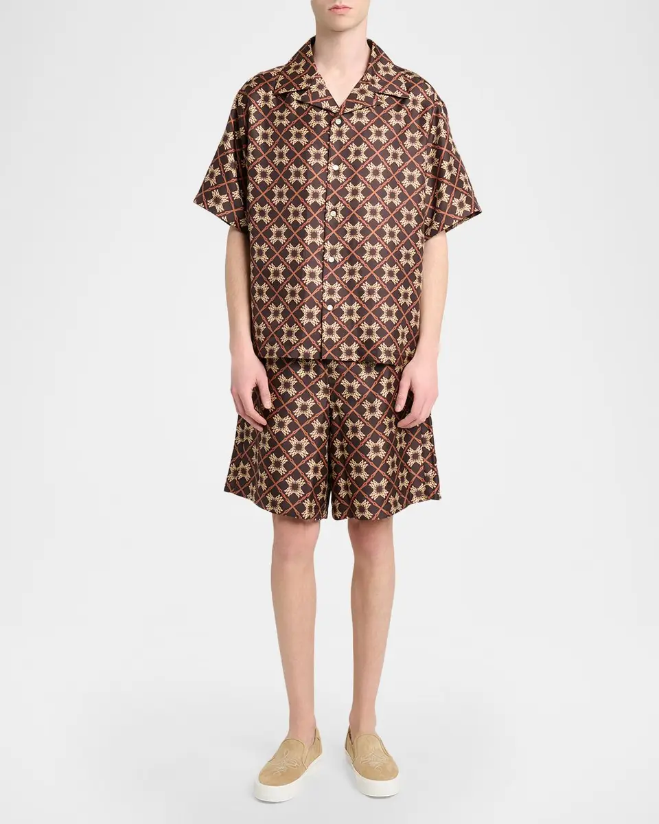 AMIRI Men's Silk MA Quad Drawstring Pull-On Shorts | Thumbnail 2 AMIRI Men's Silk MA Quad Drawstring Pull-On Shorts | Thumbnail 2