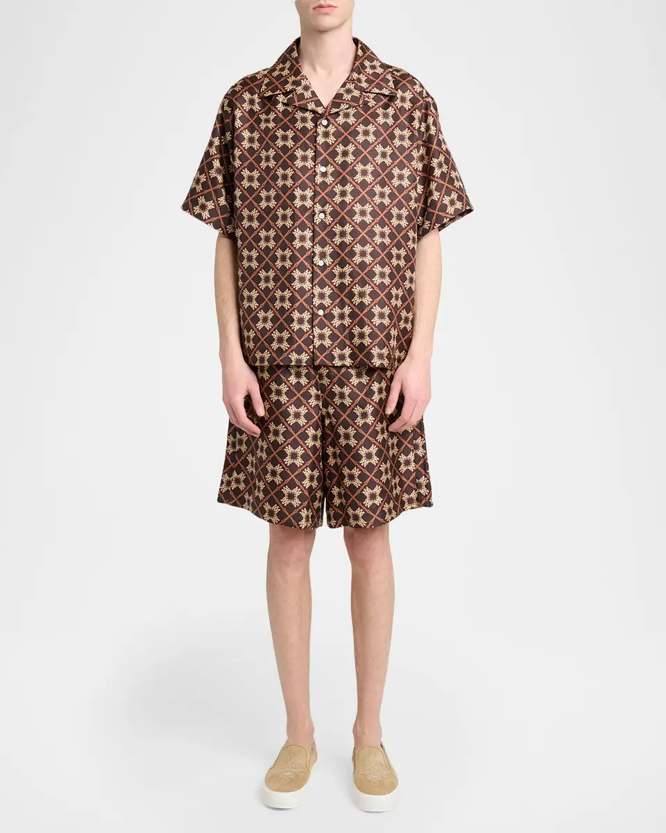 AMIRI Men's Silk MA Quad Camp Shirt | Thumbnail 2 AMIRI Men's Silk MA Quad Camp Shirt | Thumbnail 2