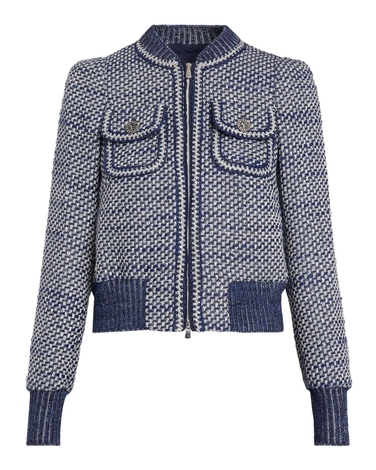MAISON COMMON Metallic Tweed Bomber Jacket