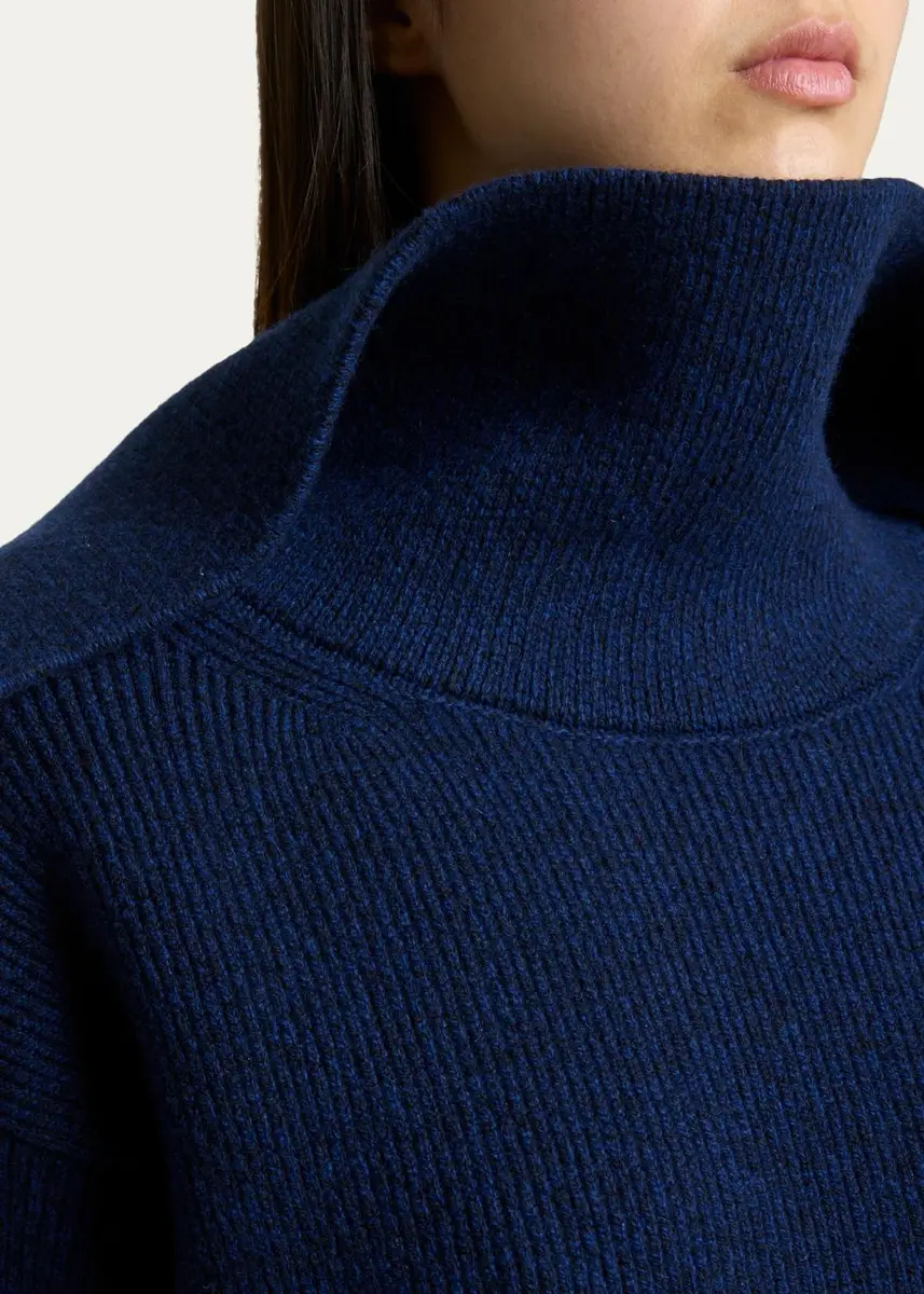 Givenchy High-Neck Slashed Wool-Cashmere Asymmetric Mini Sweater Dress | Thumbnail 5 Givenchy High-Neck Slashed Wool-Cashmere Asymmetric Mini Sweater Dress | Thumbnail 5