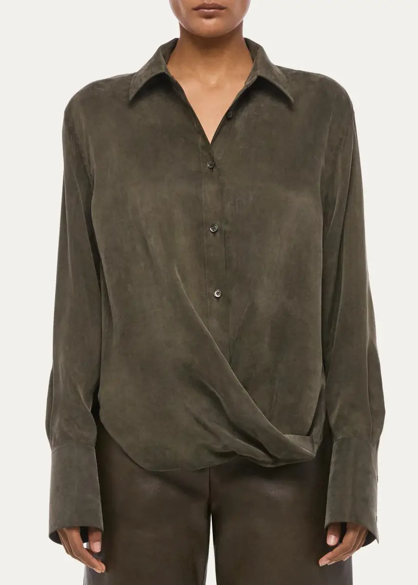 Helmut Lang High-Low Hem Draped Shirt | Thumbnail 4 Helmut Lang High-Low Hem Draped Shirt | Thumbnail 4
