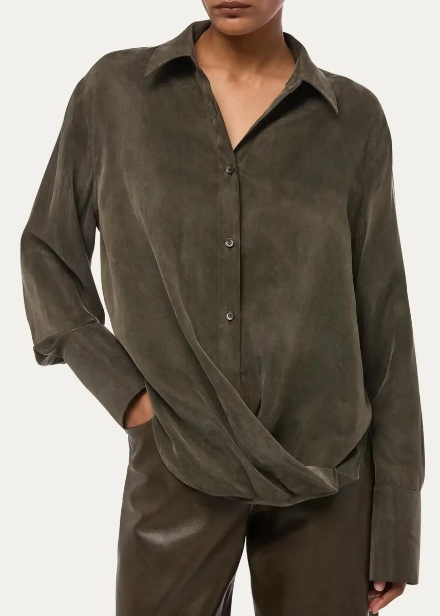 Helmut Lang High-Low Hem Draped Shirt | Thumbnail 5 Helmut Lang High-Low Hem Draped Shirt | Thumbnail 5