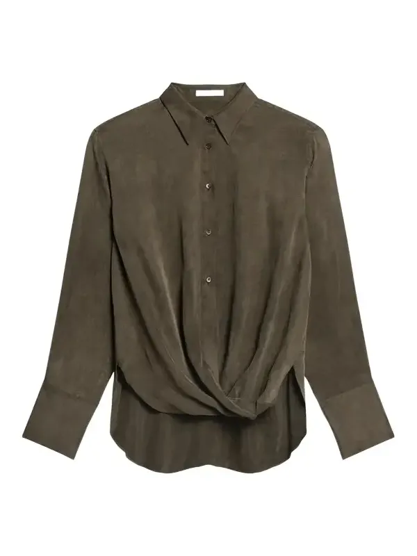 Helmut Lang High-Low Hem Draped Shirt