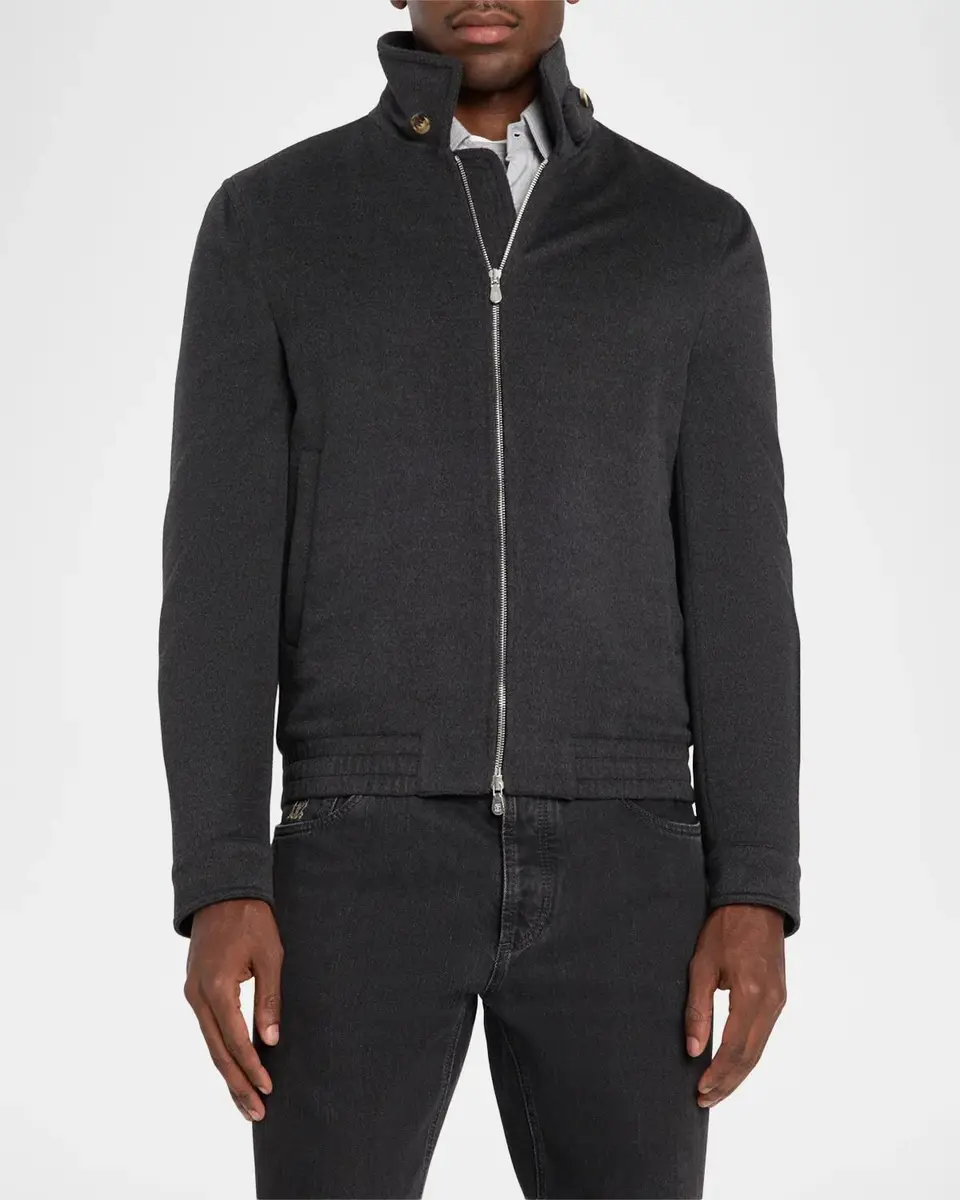 Brunello Cucinelli Men's Stretch-Jersey Jacket | Thumbnail 4