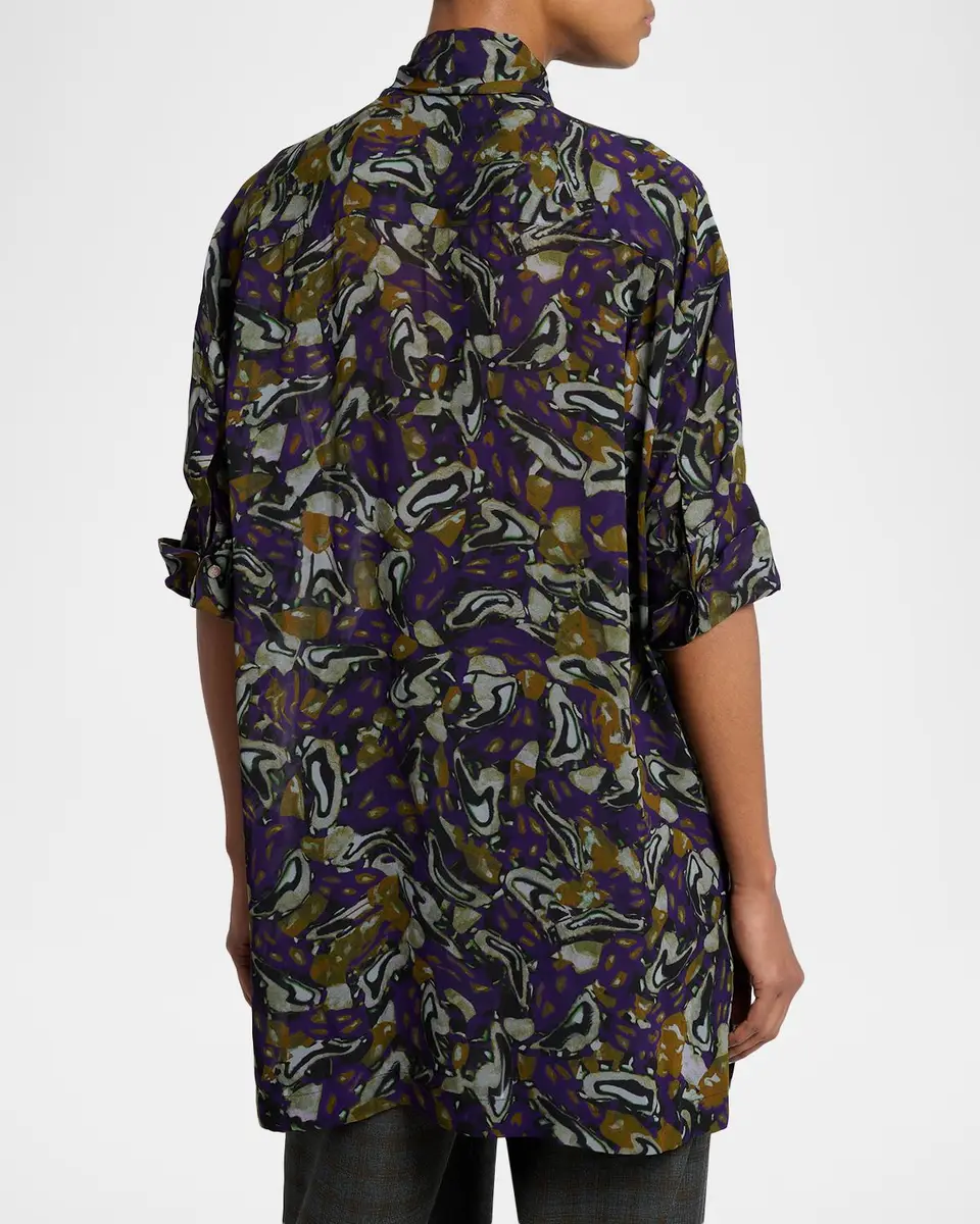 Dries Van Noten Floral Embellished Neck-Scarf Tunic Blouse | Thumbnail 3 Dries Van Noten Floral Embellished Neck-Scarf Tunic Blouse | Thumbnail 3