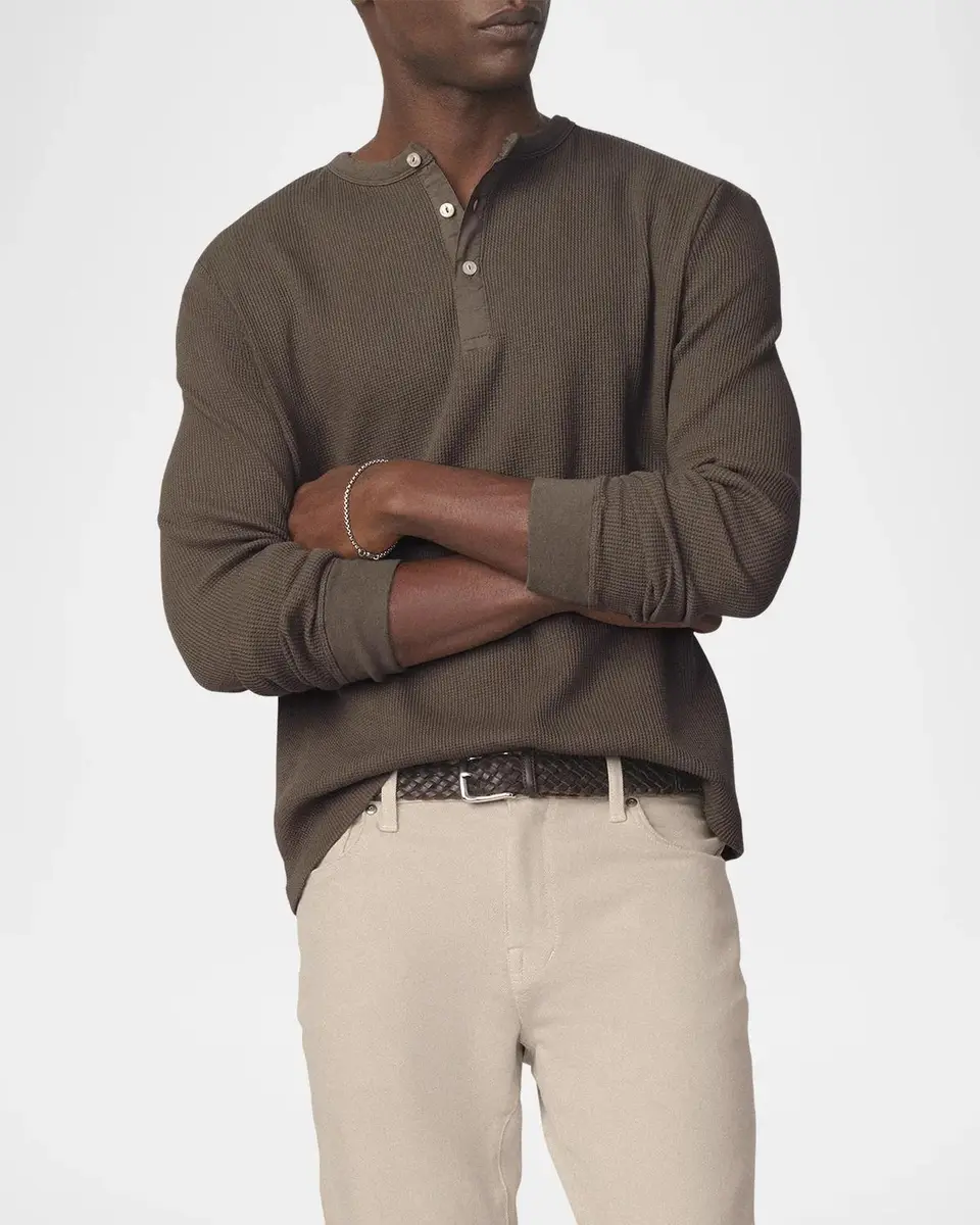 Joe's Jeans Men's Waffle-Knit Cotton Long-Sleeve Henley | Thumbnail 4 Joe's Jeans Men's Waffle-Knit Cotton Long-Sleeve Henley | Thumbnail 4